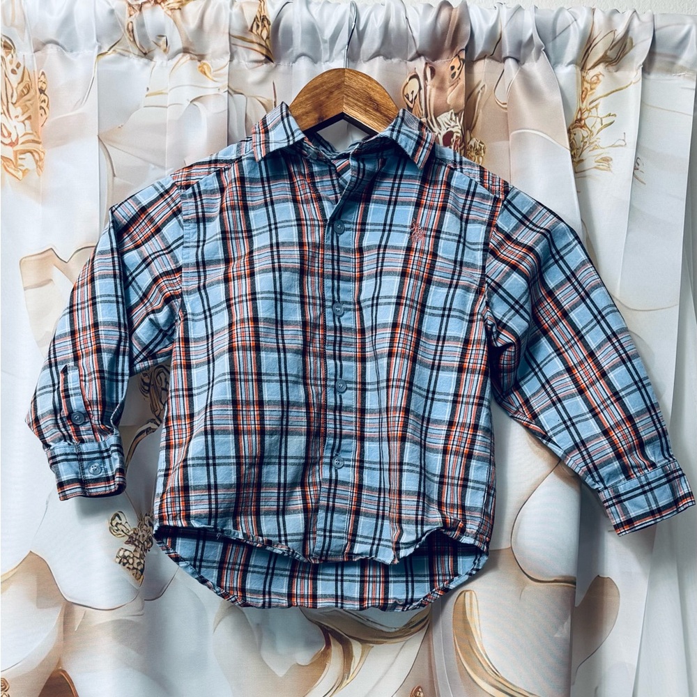 Ralph Lauren Plaid Boys Button Up - Blue and Red